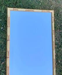Bevelled Gilt Gold Bamboo Mirror, Bespoke Made To Order