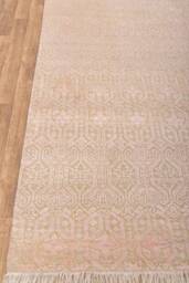 8x10 Rug Soft Pink Modern Repeat Design Handmade Wool Silk Rug, Area #6803 - 242x300 cms - thumbnail 1