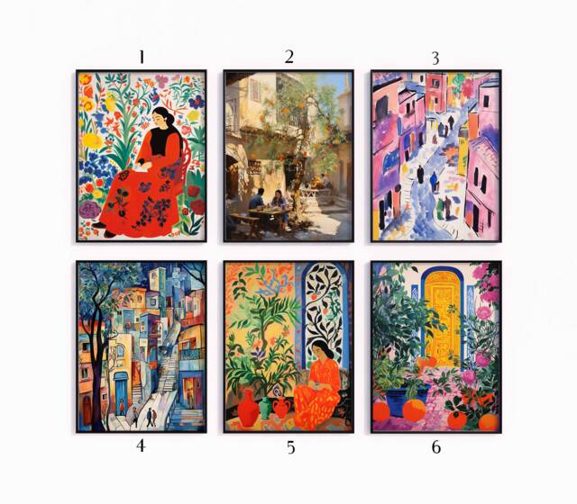 Iran Travel Poster Set, Iranian Prints, Floral Art, Islamic Decor, Folk Art Poster, Gallery Wall, Gift, A1/A2/A3/A4 - image 1