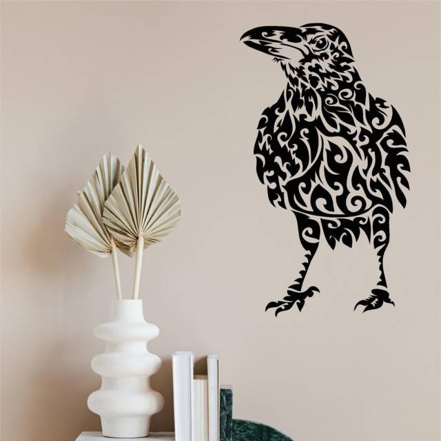 Gothic Raven Vinyl Wall Art, Decal, Sticker, Transfer, Mural, Decor, Rent Friendly, Interior, Exterior, Full Removable, - 0714 - image 1