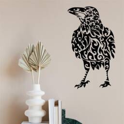 Gothic Raven Vinyl Wall Art, Decal, Sticker, Transfer, Mural, Decor, Rent Friendly, Interior, Exterior, Full Removable, - 0714 - thumbnail 1