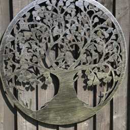 Handmade Tree Of Life Wall Art, Silver Lovebirds Design - 60cm - thumbnail 2