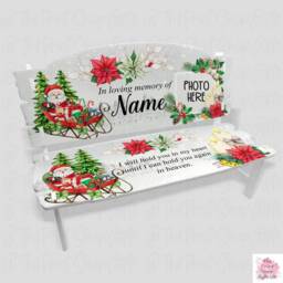 Christmas Memorial Photo Ornament, Personalised Memory Bench, Gift For Loss Of, Mother, Father, in Loving Memory, With Sympathy, Remembrance - thumbnail 3