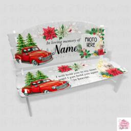 Christmas Memorial Photo Ornament, Personalised Memory Bench, Gift For Loss Of, Mother, Father, in Loving Memory, With Sympathy, Remembrance - thumbnail 1