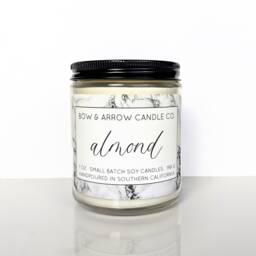 Natural Soy Candle Almond Scented - 7 Oz Jar Oil Sweet Gift Ideea - thumbnail 3