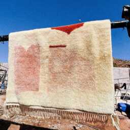 White & Pink Moroccan Rug, Soft Wool Rug, Berber Large Area Rug - thumbnail 2
