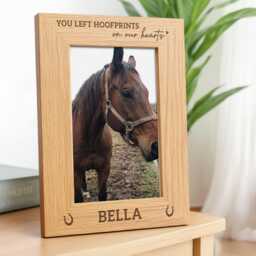 Horse Memorial Photo Frame - Personalised Engraved Wood Picture Gift
