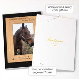 Horse Memorial Photo Frame - Personalised Engraved Wood Picture Gift - thumbnail 2