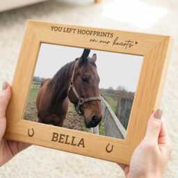 Horse Memorial Photo Frame - Personalised Engraved Wood Picture Gift - thumbnail 3
