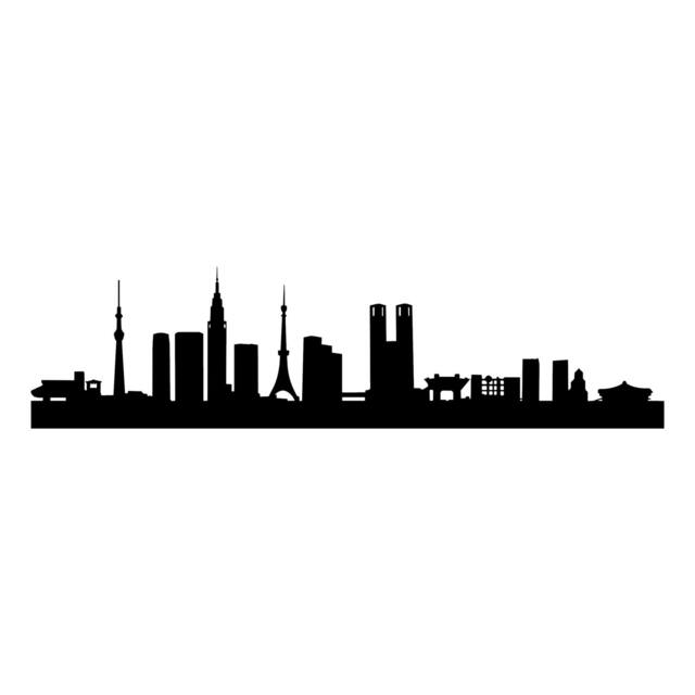 Tokyo Capital City Skyline Silhouette Landmarks Skyscrapers Japanese Wall Vinyl Decal