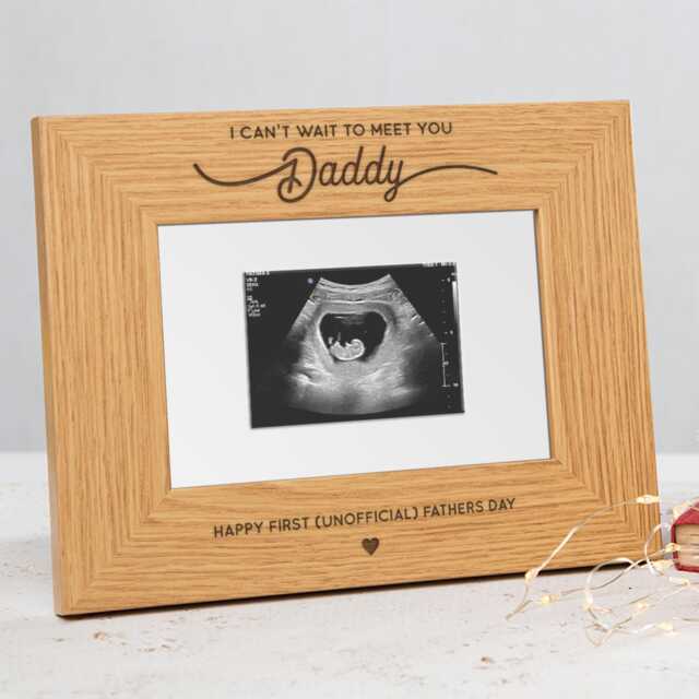 Personalised Engraved Baby Scan Photo Frame - Preganancy Gift For Dad To Be Ultrasound For New Daddy First Fathers Day Gifts - image 1