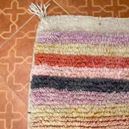 Handmade Moroccan Wool Runner Rug Faded Orange Hallway Rug - 2.4 X 10.4 Ft - thumbnail 4