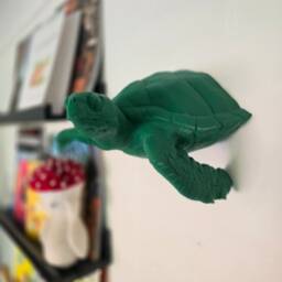 Hawksbill Sea Turtle Wall Mount - Animal Art Decor 3D Printed - thumbnail 3
