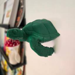 Hawksbill Sea Turtle Wall Mount - Animal Art Decor 3D Printed - thumbnail 1