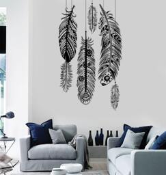 Wall Art Mural Feather Romantic Dream Catcher Bedroom Amazing Decor Z1487Dz - thumbnail 1