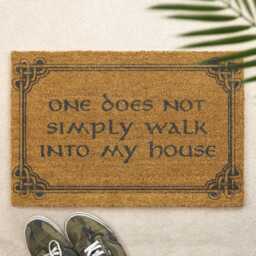 One Does Not Simply Walk Into My House Brush Doormat Front Door Mat Back Couple's Gift Friends - thumbnail 1