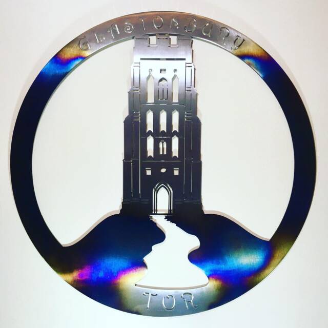 Glastonbury Tor Metal Wall Art St Michael's Tower Plaque Chapel On The Hill Celtic Isle Of Avalon Steel Signs - image 1