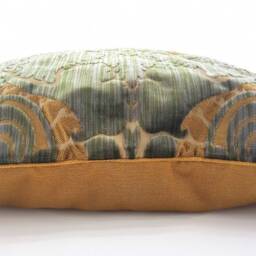 Decorative Pillow Case Olive Green Silk Heddle Velvet Luigi Bevilacqua Fabric Torcello Pattern - Made in Italy - thumbnail 4