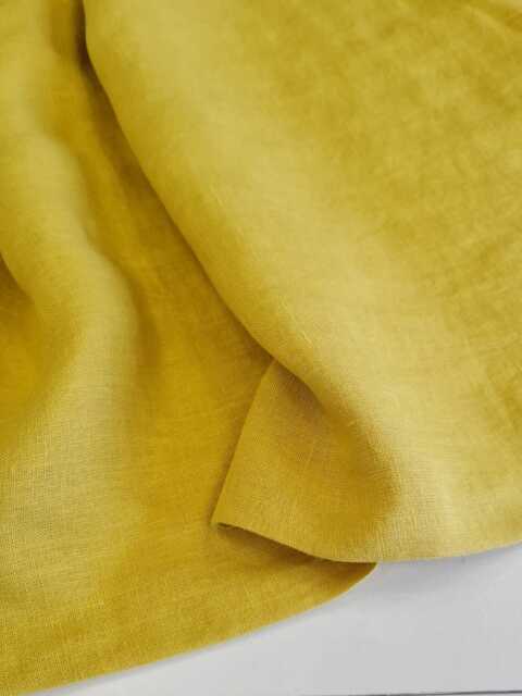 Yellow Linen Pillowcases Washed Fabric - image 1