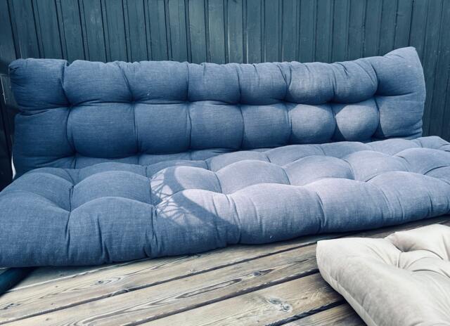 Large Tufted Linen Floor Cushion Bench Pillow, Sofa Cushion - image 1