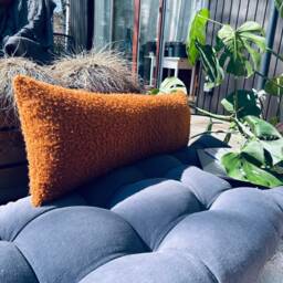 Large Tufted Linen Floor Cushion Bench Pillow, Sofa Cushion - thumbnail 2