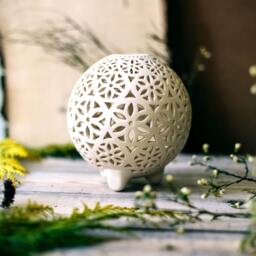 Floral Candle Lantern Scandinavian Wedding Table Centerpiece - thumbnail 3