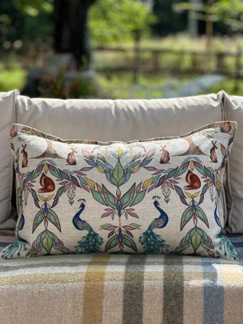 Handcrafted Linen Cushion Forest Animals Design - Cheney Penrose - image 1