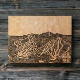 Attitash New Hampshire Ski Trail Map - Engraved Wood Wall Art, Winter Sport Cabin Decor, Skiing Snowboard Poster, Personalized Family Gift - thumbnail 2