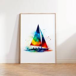Sailing Poster Print Set - Of 3 Posters - Sailor Gifts Watercolour Painting Boat Gift Boating Wall Artwork Decor - thumbnail 3