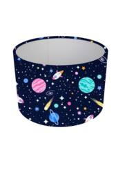 Space Rocket Drum Lampshade, Children's Nursery Ceiling Or Table Light Shade
