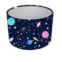 Space Rocket Drum Lampshade, Children's Nursery Ceiling Or Table Light Shade - thumbnail 3