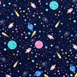 Space Rocket Drum Lampshade, Children's Nursery Ceiling Or Table Light Shade - thumbnail 2