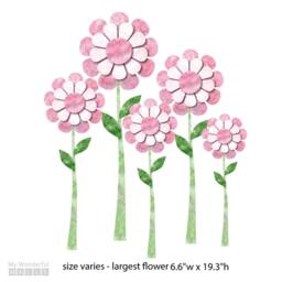 Large Daisy Wall Decals - Set Of 5 Flower Stickers - 113-Stick-17 - thumbnail 2