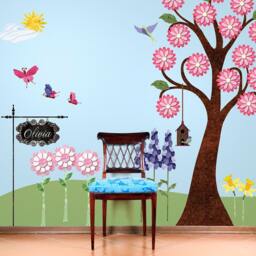 Large Daisy Wall Decals - Set Of 5 Flower Stickers - 113-Stick-17 - thumbnail 3