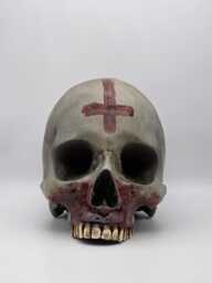 Anointed. Human Skull Replica . Realistic Plaster Of Paris Life Size Human Replica - thumbnail 1