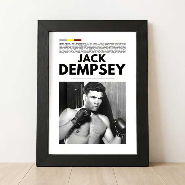 Jack Dempsey Boxing Poster Vintage Fight Art Print - image 1