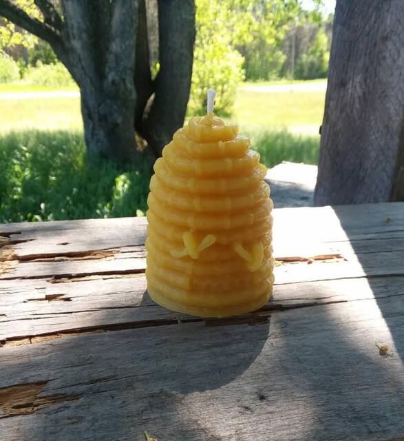 Michigan Beeswax Beehive Candle Rustic Farmhouse Decor - image 1