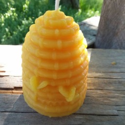 Michigan Beeswax Beehive Candle Rustic Farmhouse Decor - thumbnail 3