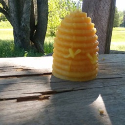 Michigan Beeswax Beehive Candle Rustic Farmhouse Decor - thumbnail 2