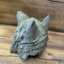 Stone Garden Wold Head Hat Gothic Human Ornament Statue - thumbnail 3