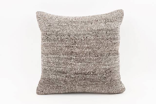 Vintage Turkish Kilim Pillow Cover Handwoven Wool, 18x18 - image 1