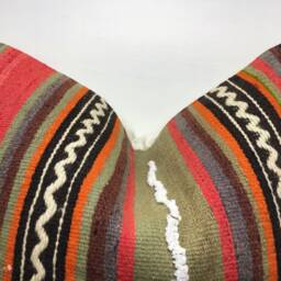 Vintage Turkish Kilim Pillow Cover, Handwoven Accent - 20x20 - thumbnail 2