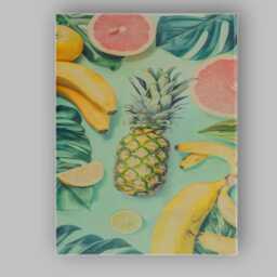 Tropical Pineapple Banana & Grapefruit Botanical Composition Canvas Wall Art Print Decor Picture Ready To Hang - thumbnail 1