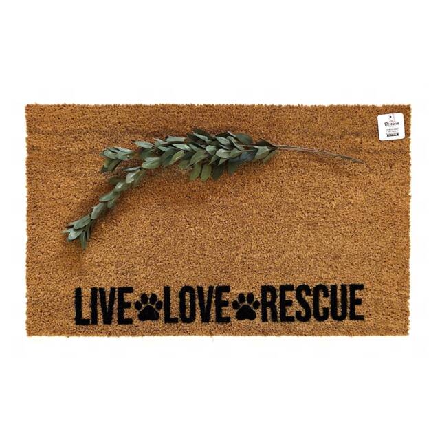Live Love Rescue Doormat - Dog Welcome Mat Pet Lover Front Door Rug Animal Shelter Gift Cat Adoption Decor - image 1