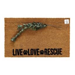 Live Love Rescue Doormat - Dog Welcome Mat Pet Lover Front Door Rug Animal Shelter Gift Cat Adoption Decor - thumbnail 1