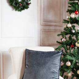 Dark Gray Velvet Pillow Cover, Cushion Cover - thumbnail 2