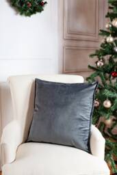 Dark Gray Velvet Pillow Cover, Cushion Cover - thumbnail 1