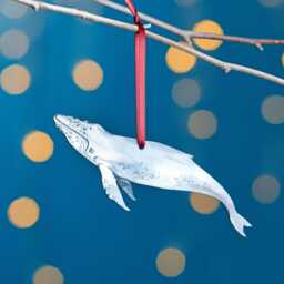 Humpback Whale Christmas Tree Decoration, Birch Plywood Ornament, Animal Lover Gift, Festive Watercolour Art, Traditional Keepsake - thumbnail 1