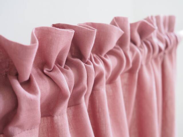 Pink Linen Curtain Made Of Medium - 160 G/2. Bedroom Panel. Nursery Curtain. Living Room Panel - image 1