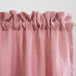 Pink Linen Curtain Made Of Medium - 160 G/2. Bedroom Panel. Nursery Curtain. Living Room Panel - thumbnail 2